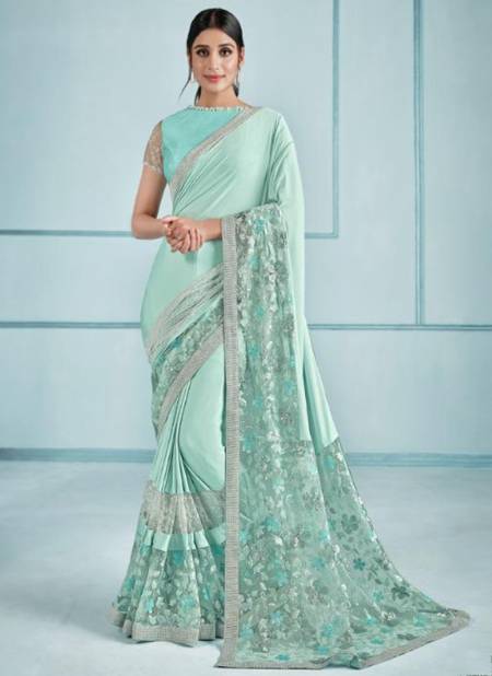Sea Green Colour NORITA 42100 ELURA Mahotsav New Designer Party Wear Lycra Saree Collection 42105